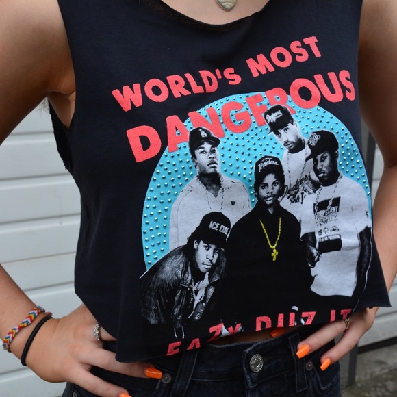 N.W.A Rhinestone Crop Top - Picture 5 of 5